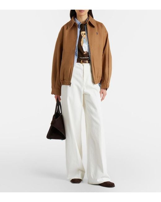 Polo Ralph Lauren Brown Cotton Bomber Jacket