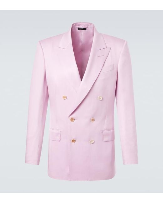 Tom Ford Pink Silk Gabardine Suit Jacket for men