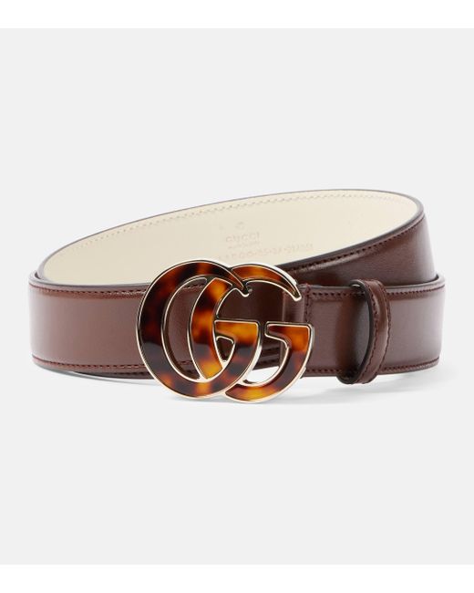 Gucci Gg Marmont Leather Belt in Brown Lyst UK