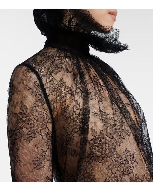 Top De Encaje Alexander McQueen de color Black