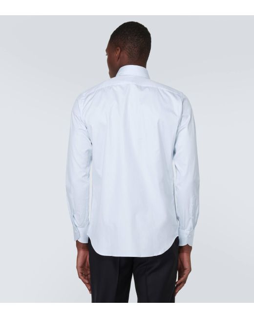 Canali White Striped Cotton Shirt for men