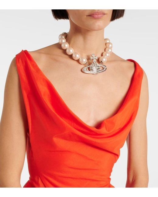 Vestido Midi Sunday De Algodon Y Seda Vivienne Westwood de color Red