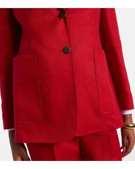 Max Mara Red Volonta Linen Blazer