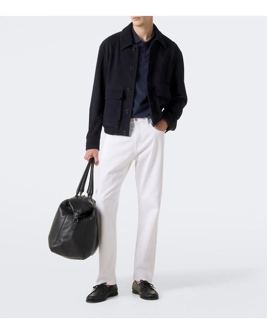 Canali Blue Cotton Polo Shirt for men