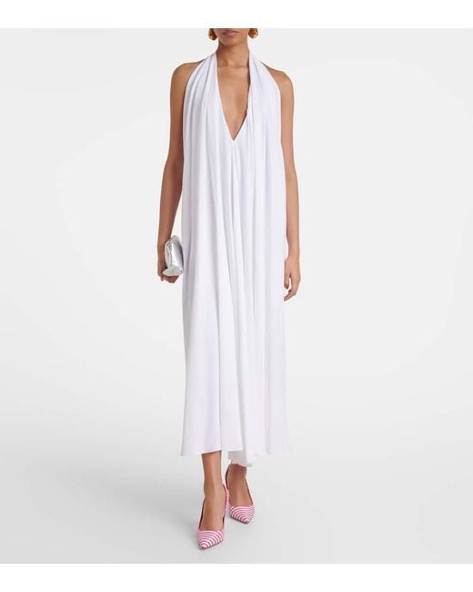 Manolo Blahnik Pink Allurafia 90 Striped Slingback Pumps