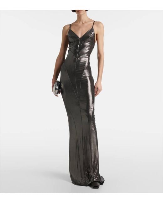 Rick Owens Metallic-Effect Jersey Gown