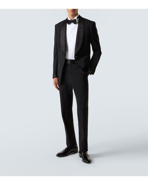 Giorgio Armani White Cotton Poplin Tuxedo Shirt for men