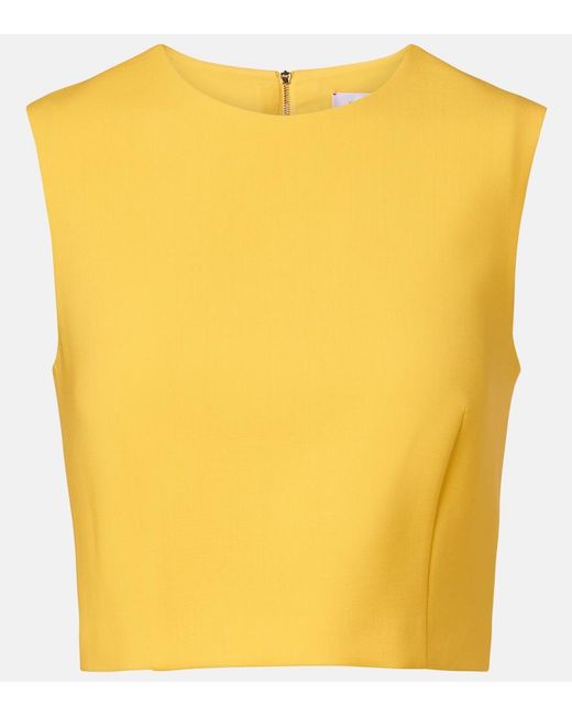 Carolina Herrera Yellow Wool-Blend Crop Top