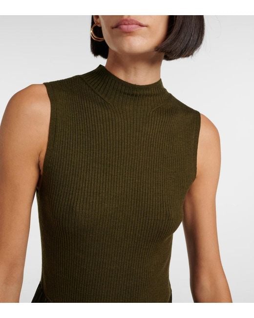 Abito Midi A Collo Alto di Polo Ralph Lauren in Green