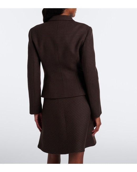 Gucci Brown Houndstooth Wool-Blend Blazer