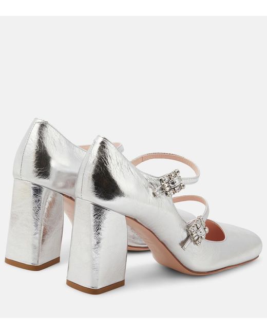 Roger Vivier White Babies Mini Tres Vivier Leather Pumps