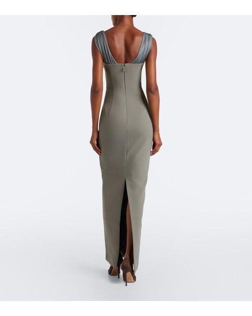 Rachel Gilbert White Malia Embellished Crepe Corset Gown