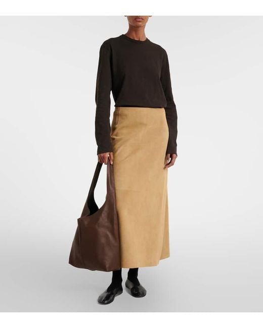 The Row Brown Schultertasche Bindle Medium Aus Leder