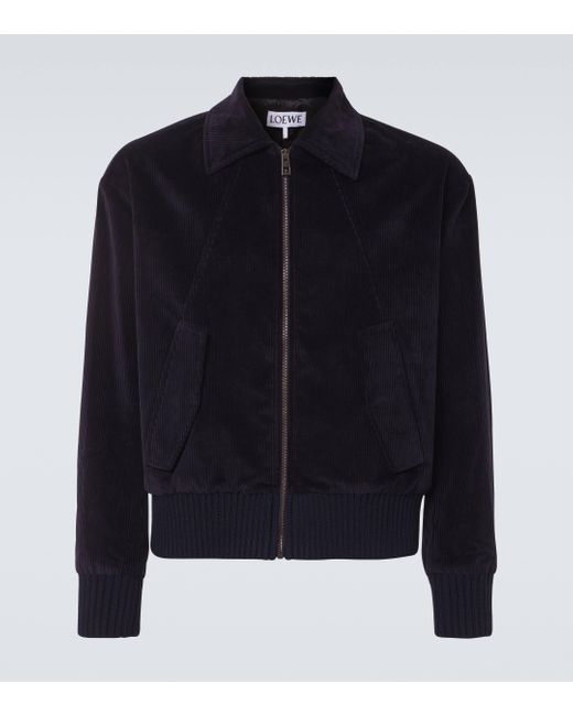 Loewe Blue Cotton And Cashmere Corduroy Blouson for men