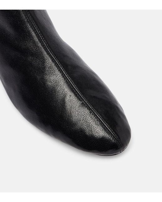 Khaite Black Apollo Leather Over-The-Knee Boots