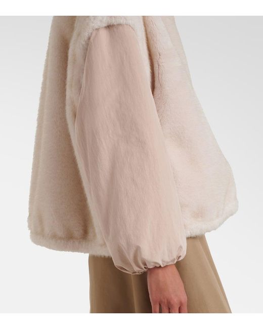 Moncler Natural Chardonneret Fleece Down Jacket