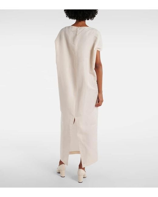 Khaite White Webster Silk And Cotton Organza Maxi Dress
