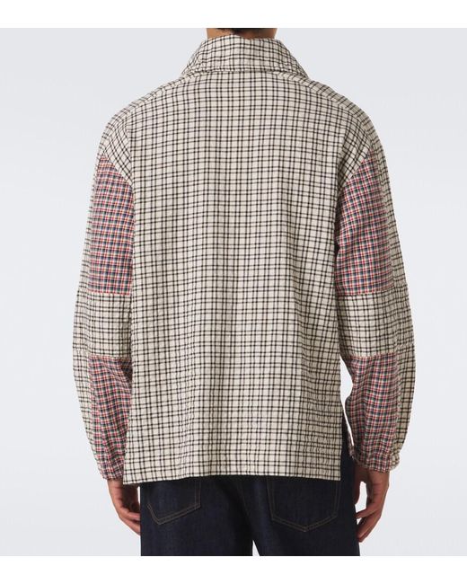 Dries Van Noten Natural Checked Cotton Shirt for men