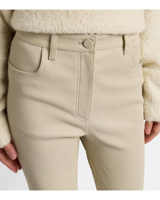 Joseph Natural Leather Bootcut Pants