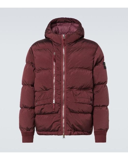 Stone Island Red Compass Down Jacket for men