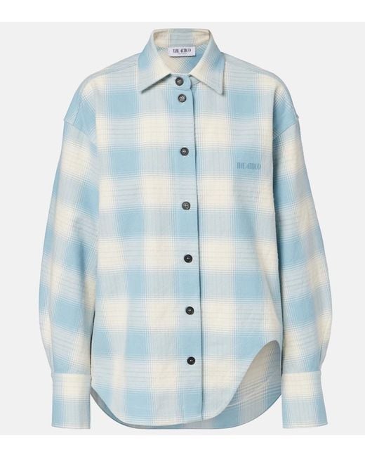 The Attico Blue Plaid Cotton And Wool Shirt