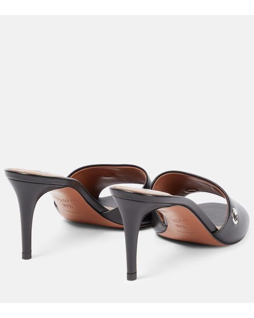 Alaïa Black Oeillets Embellished Leather Sandals