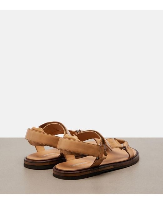 Miu Miu Brown Leather Sandals