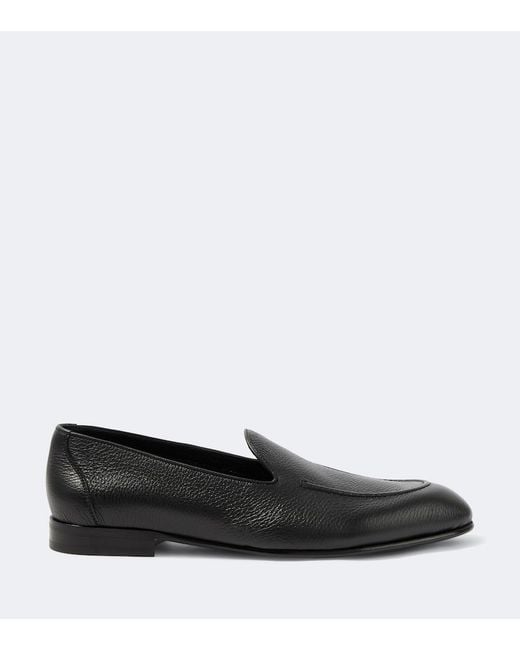 Brioni Black Appia Leather Loafers for men