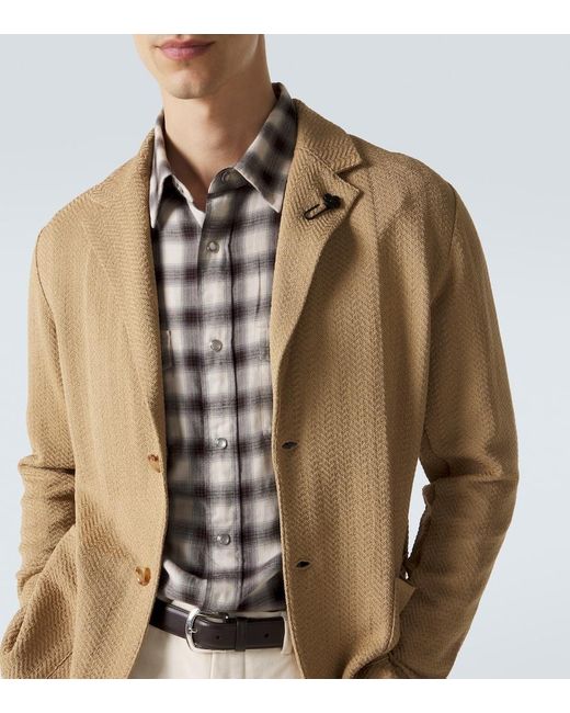Lardini Natural Cotton-Blend Blazer for men