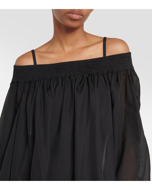 Alaïa Black Off-Shoulder Maxi Dress