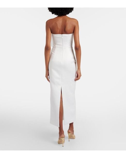 LEO LIN White Floral-Applique Maxi Dress