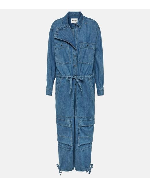 Isabel Marant Blue Idany Denim Jumpsuit