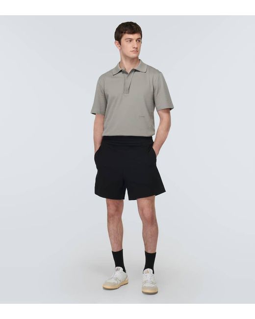 Lanvin Gray Cotton Pique Polo Shirt for men