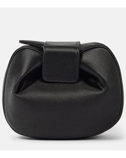 Gabriela Hearst Black Soft Demi Satin Clutch