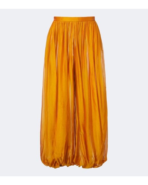 retroféte Orange Evolet Chiffon Balloon Pants