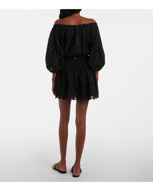 Poupette Black Galia Cotton Wrap Skirt