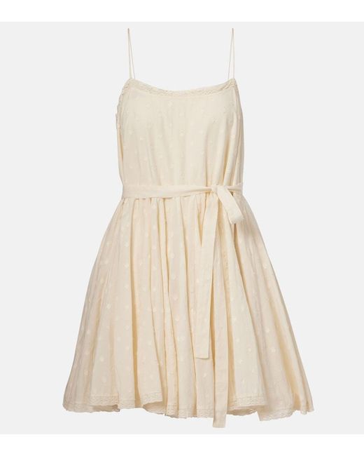 Ulla Johnson Natural Beatriz Cotton Dobby Minidress