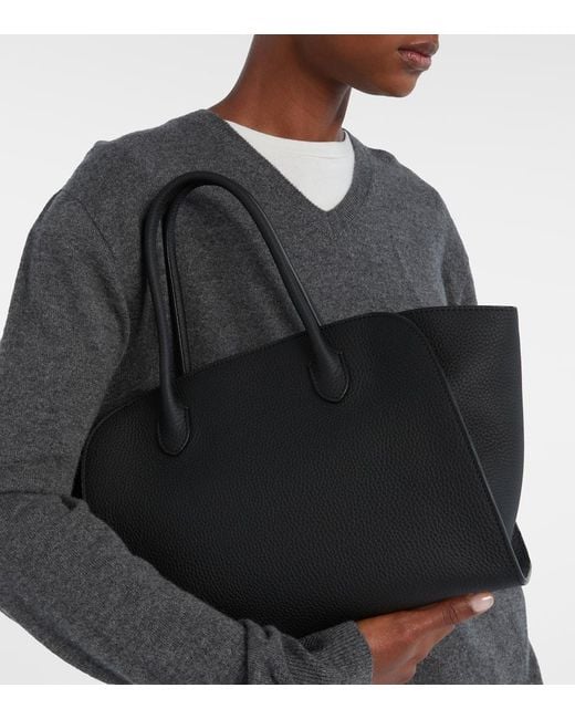 The Row Black Marlo 12 Leather Tote Bag