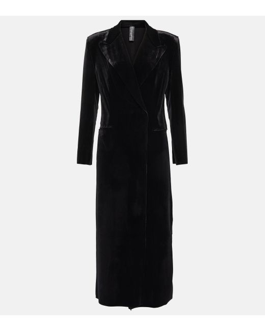 Norma Kamali Black Velvet Coat