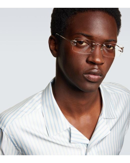 Cartier Metallic Signature C De Cartier Rectangular Glasses for men