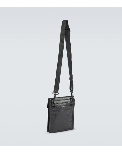 Balenciaga Black Explorer Leather Pouch With Strap for men