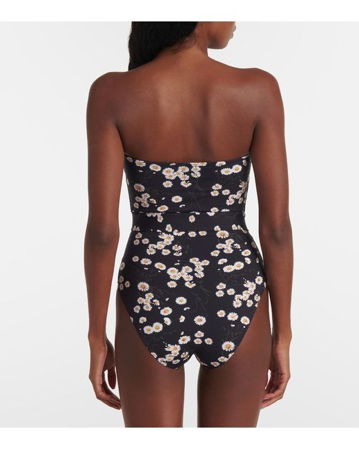 Eres Blue Courtois Floral Bandeau Swimsuit