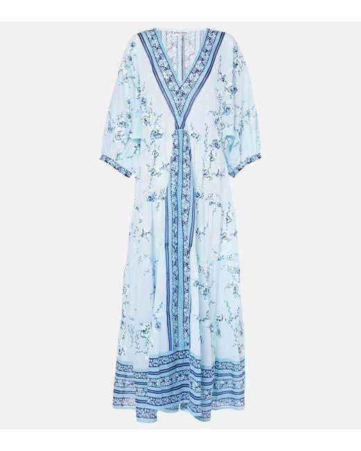 Juliet Dunn Blue Bedruckter Kaftan Aus Baumwolle