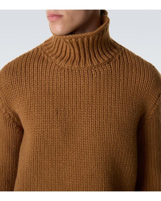 Loewe Brown Wool Turtleneck Sweater for men