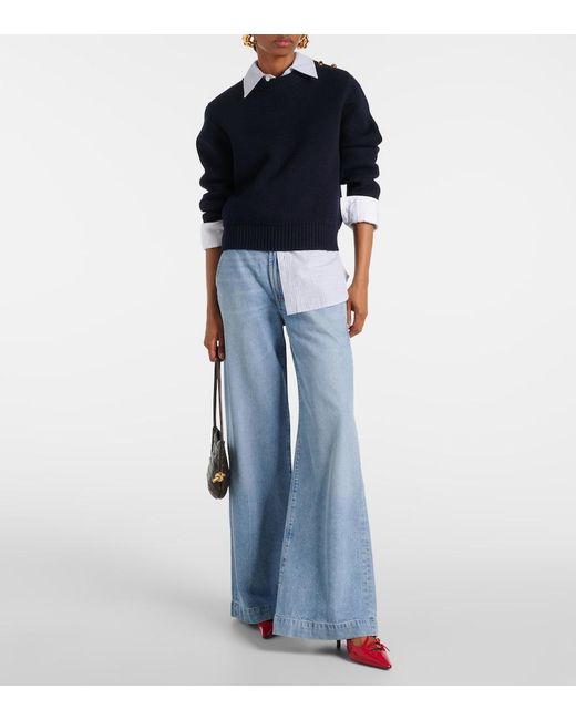Citizens of Humanity Blue Beverly High-Rise Wide-Leg Jeans