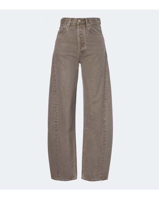 Agolde Gray Luna Barrel-Leg Jeans