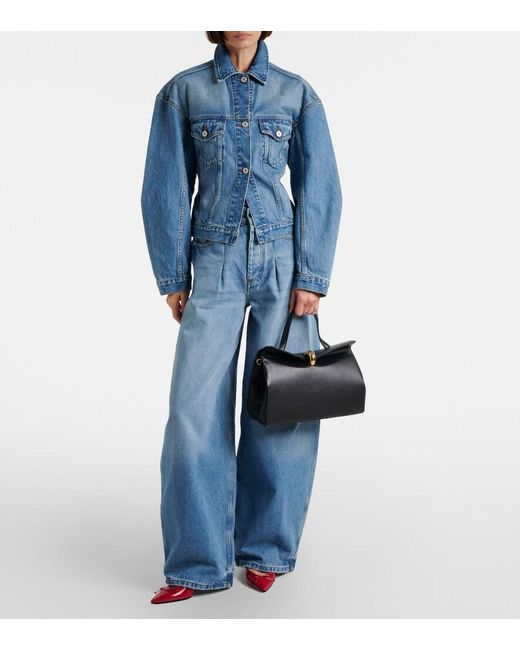 Jacquemus Black Valerie Medium Leather Top-Handle Bag