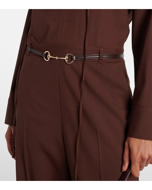 Gucci Red Jumpsuit Horsebit Aus Einem Wollgemisch