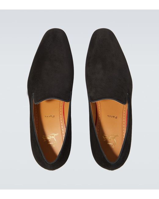 Christian Louboutin Slip-Ons Dandelion Aus Veloursleder in Black für Herren