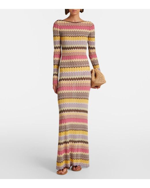 Faithfull The Brand Multicolor Pedro Chevron Lame Maxi Dress
